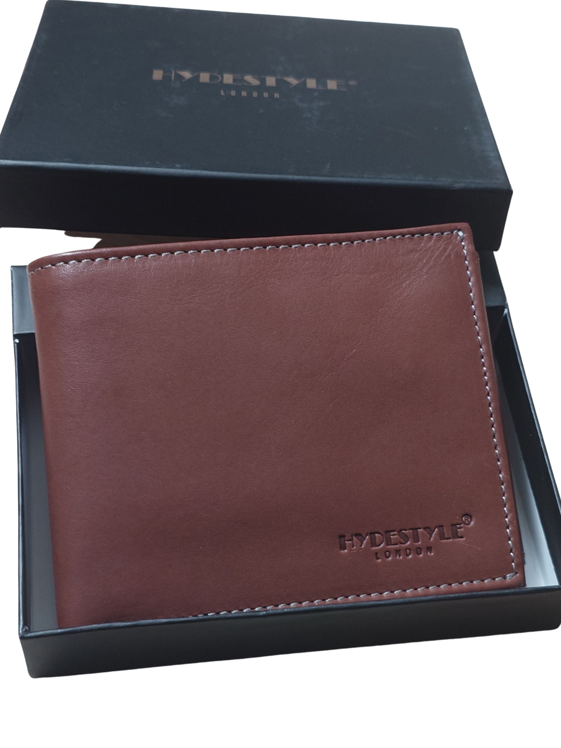 Portefeuille à trois volets en cuir pour homme