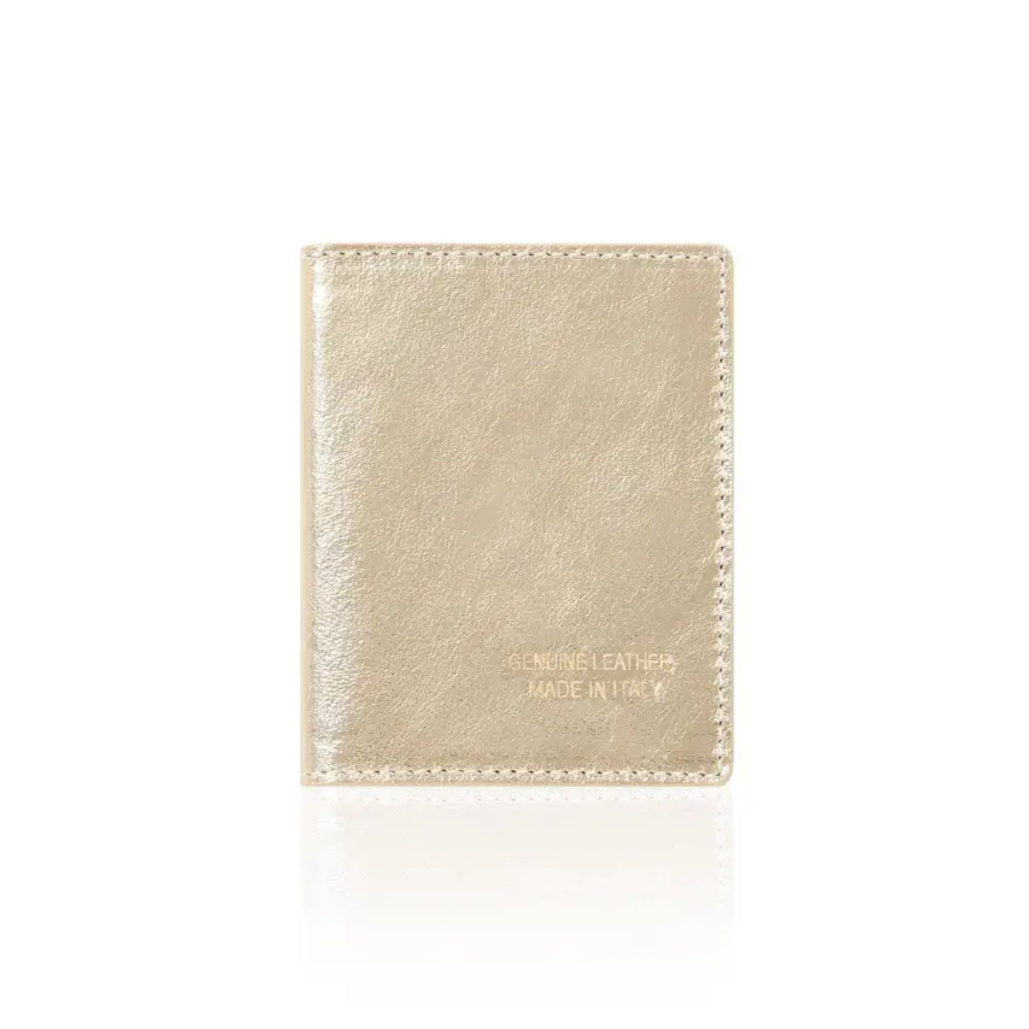 Porte-cartes pliantes en cuir véritable fait main en Italie OR